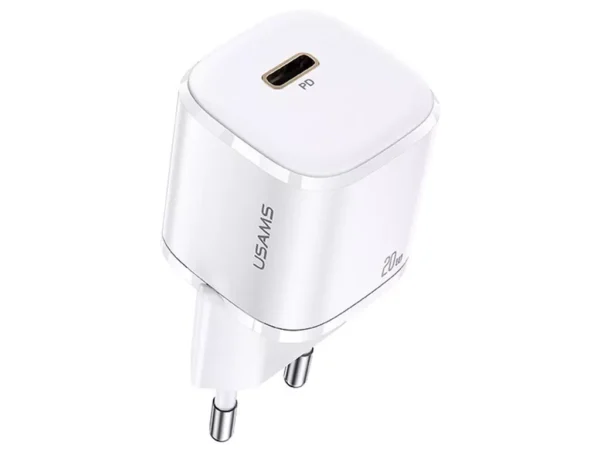 شارژر دیواری تایپ سی 20 وات و کابل شارژ تایپ سی به لایتنینگ یوسامز USAMS Charger + Type C to Lightning Data Cable CC124 - Image 5