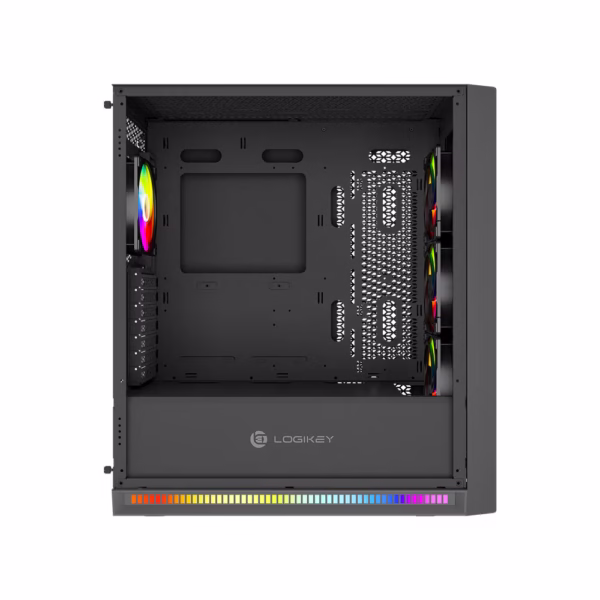 کیس کامپیوتر لاجی کی مدل LK-C644B با طراحی Mid-Tower، پنل شیشه‌ای، نورپردازی ARGB، پشتیبانی از کارت گرافیک 410 میلی‌متری و خنک‌کننده مایع 360mm؛ انتخابی ایده‌آل برای سیستم‌های گیمینگ و حرفه‌ای.