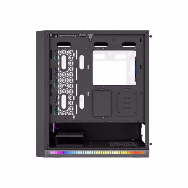 کیس کامپیوتر لاجی کی مدل LK-C644B با طراحی Mid-Tower، پنل شیشه‌ای، نورپردازی ARGB، پشتیبانی از کارت گرافیک 410 میلی‌متری و خنک‌کننده مایع 360mm؛ انتخابی ایده‌آل برای سیستم‌های گیمینگ و حرفه‌ای.