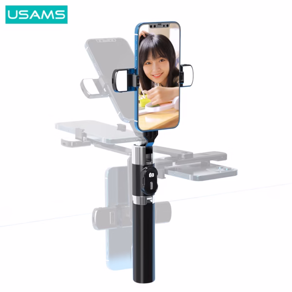 مونوپاد یوسمز Usams ZB324 با جنس ABS و فولاد ضدزنگ، بلوتوث داخلی، پایه سه‌پایه مخفی، طول بازشونده 110 سانتی‌متر و قابلیت چرخش 270 درجه، انتخابی حرفه‌ای برای عکاسی و فیلم‌برداری است.