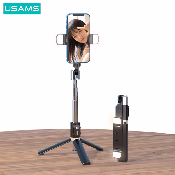 مونوپاد یوسمز Usams ZB324 با جنس ABS و فولاد ضدزنگ، بلوتوث داخلی، پایه سه‌پایه مخفی، طول بازشونده 110 سانتی‌متر و قابلیت چرخش 270 درجه، انتخابی حرفه‌ای برای عکاسی و فیلم‌برداری است.