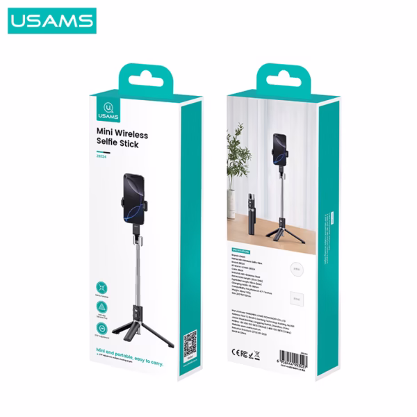 مونوپاد یوسمز Usams ZB324 با جنس ABS و فولاد ضدزنگ، بلوتوث داخلی، پایه سه‌پایه مخفی، طول بازشونده 110 سانتی‌متر و قابلیت چرخش 270 درجه، انتخابی حرفه‌ای برای عکاسی و فیلم‌برداری است.
