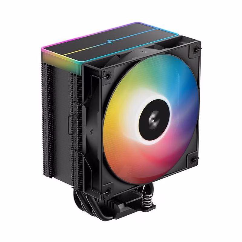 فن خنککننده سیستم دیپ کول AG500 BK ARGB V2 با پنج لوله مسی، فن 120 میلیمتری PWM و نورپردازی ARGB، عملکرد خنککنندگی قدرتمند و بیصدا را برای پردازندههای اینتل و AMD ارائه میدهد.