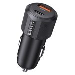 شارژر فندکی یوسمز CC283 با توان ۶۰ وات، دو پورت USB-A و USB-C، پشتیبانی از PD و QC 3.0، شارژ سریع و امکان شارژ همزمان دو دستگاه.
