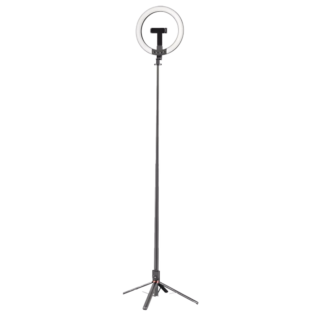 رینگ لایت یوسمز ZB323 با نور ۱۰ اینچی، ۶۴ LED، سه حالت نور، ۱۰ سطح روشنایی، باتری ۱۲۰۰mAh، سه‌پایه ۲.۳ متری و ریموت Bluetooth؛ مناسب تولید محتوا و عکاسی.