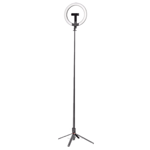 رینگ لایت یوسمز ZB323 با نور ۱۰ اینچی، ۶۴ LED، سه حالت نور، ۱۰ سطح روشنایی، باتری ۱۲۰۰mAh، سه‌پایه ۲.۳ متری و ریموت Bluetooth؛ مناسب تولید محتوا و عکاسی.
