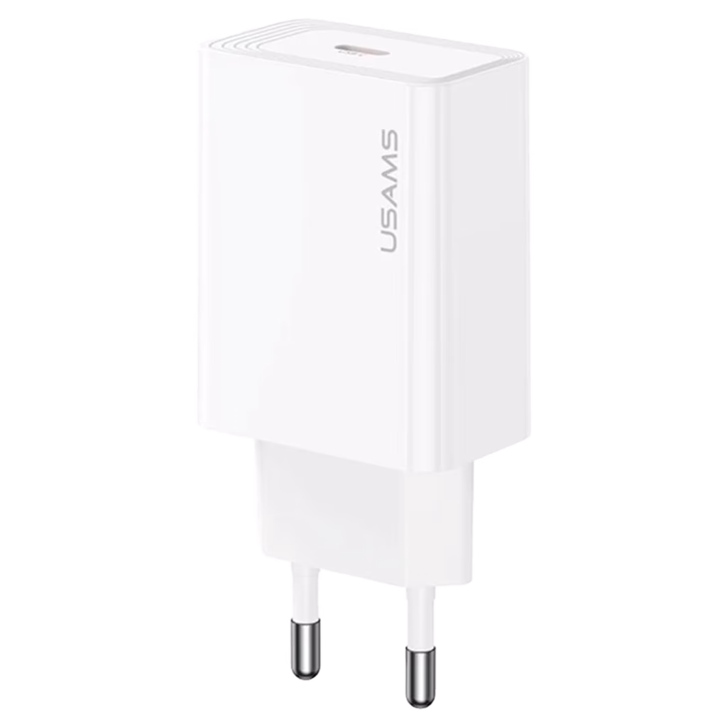 خرید شارژر دیواری یوسمز USAMS CC329 T69 با توان 30 وات، خروجی USB-C، پشتیبانی از PD 3.0، طراحی جمع‌وجور و سیستم‌های حفاظتی چندگانه؛ مناسب شارژ سریع گوشی و تبلت.