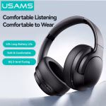 هدفون بیسیم یوسمز مدل UJ29 مجهز به Bluetooth 5.3 برد اتصال تا حدود 10 متر درایورهای 40 میلیمتری کیفیت صدای استریو و HiFi دارای 3 حالت تنظیم EQ باتری 400 میلیآمپرساعتی شارژدهی تا حدود 40 ساعت زمان شارژ حدود 2 تا 3 ساعت طراحی روگوشی و تاشو وزن حدود 209 گرم بدنه ساختهشده از PC، فولاد و چرم مجهز به میکروفون برای مکالمه مناسب موسیقی، فیلم، بازی و استفاده روزمره مناسب برای اتصال به موبایل، تبلت، لپتاپ و سایر دستگاههای سازگار