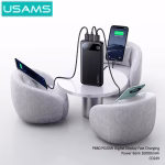 خرید پاوربانک یوسمز CD249 ظرفیت 10000mAh با شارژ سریع 20 وات، Power Delivery، Quick Charge، سه خروجی USB و Type-C و نمایشگر دیجیتال LED.