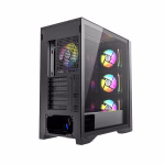 کیس لاجیکی LogiKey C634B با پنل شیشه‌ای، بدنه SPCC، پشتیبانی از مادربرد E-ATX و ATX، کارت گرافیک تا 415mm و 4 فن پیش‌فرض، مناسب سیستم گیمینگ.
