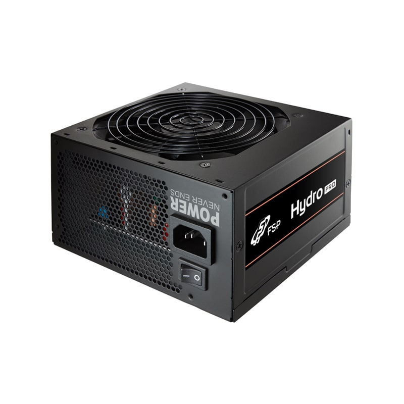 پاور FSP Hydro Pro 800W با گواهی 80 PLUS Bronze، طراحی DC-DC، ریل +12V قدرتمند، فن 120 میلی‌متری و حفاظت کامل؛ مناسب سیستم‌های قدرتمند و گیمینگ.